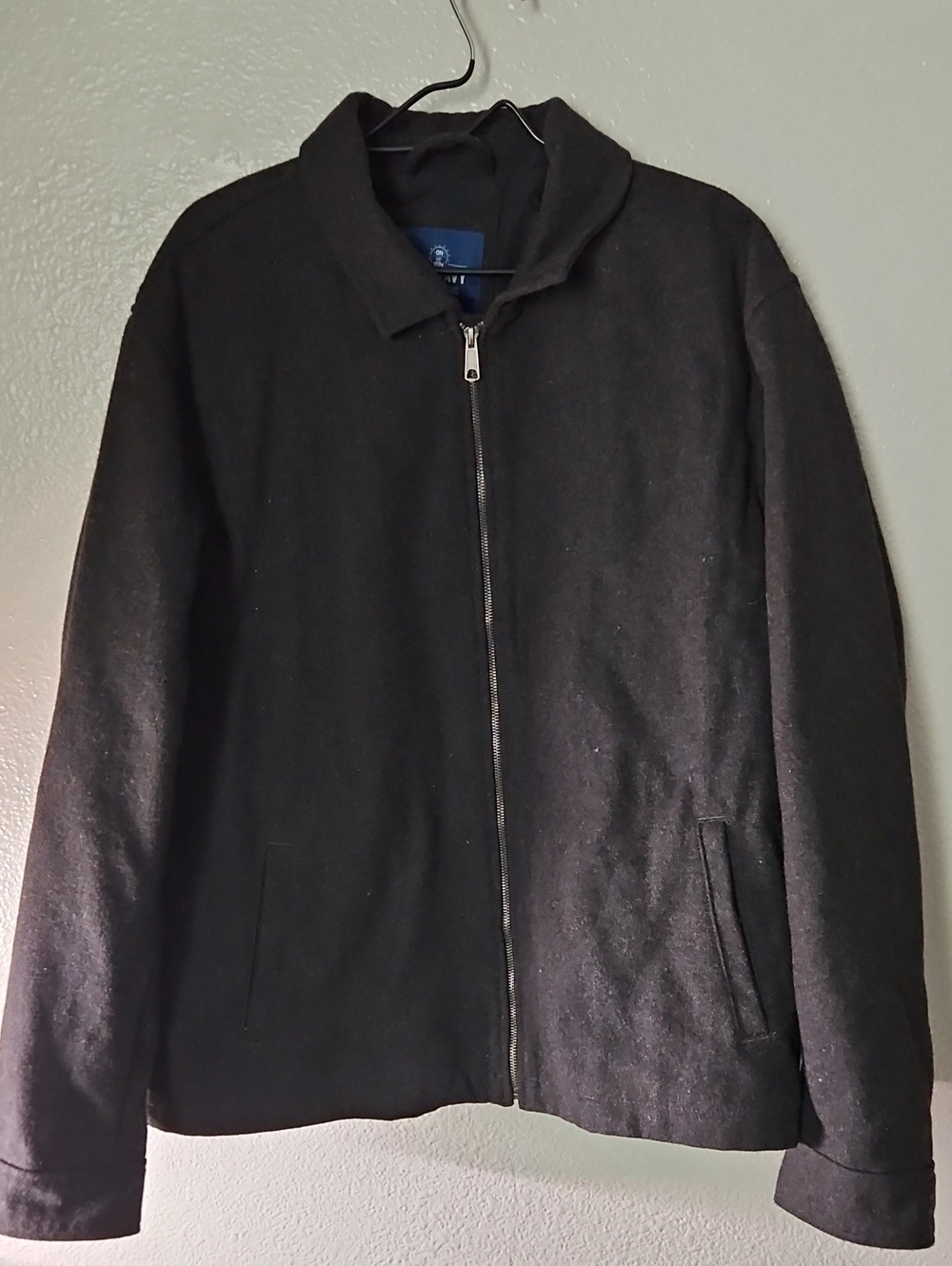 Old Navy Fall 2014 Full Zip Wool Bomber Jacket Charcoal Heather Men's XXL